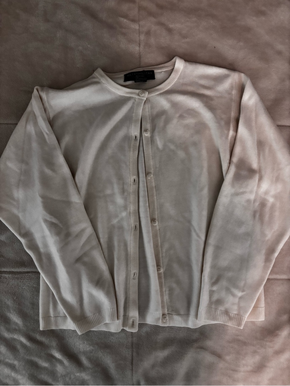 White Button Front Cardigan